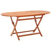 Folding Garden Table 160x85x74 cm Solid Eucalyptus Wood