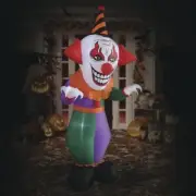 HUGE 8' DEMENTED CIRCUS CLOWN INFLATABLE LED LIGHTED SPOOKY MUSIC HALLOWEEN YARD