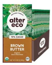 Alter Eco Chocolate Bar Dark Brown Butter Organic 2.82 oz (Pack of 12)