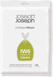 Joseph Joseph 30L Custom-fit Bin Liners 20 Pack Transparent
