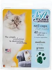 [Soft Claws] Feline Cat Nail Caps Take-Home Kit, Medium, Green