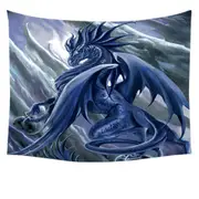 Vortex Painted Blue Dragon Tapestry