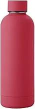 17oz Stainless Steel Insulated Narrow Mouth Sports Water Bottle, Double wall Cola Shape Thermos Vacuum flask (500ml, Brick red)