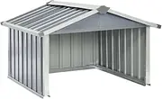 vidaXL Galvanised Steel Garden Shed for Robot Lawnmower, Grey Housing with Charging Station Compatibility, Sturdy Outdoor Protection, 92x97x63 cm