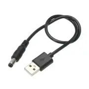 USB to DC Power Cable 0.3 M USB to DC 5.5mm x 2.1mm Power Cord Black