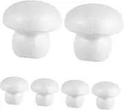 Vaguelly DIY Craft Foam Mushrooms 6pcs Unpainted Mini Mushrooms for Fairy Garden Boys and Girls' Creative Play