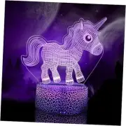 Unicorn 3D LED Night Light - Remote & Touch Control, Multi-Color Changing -