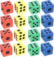 Kisangel 24pcs Jumbo Playing Dice Educational for Fun Party Favor Game Dice for Learning for Classroom Activities and Parties