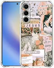 [mehidpur] Christian Aesthetic Case for Samsung Galaxy A54,Bible Verse Jesus Quotes Collage Case for Women Men,Trendy Soft TPU Protective Case Cover for Galaxy A54