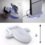 For PS5 Slim Game Controller Charger Station Cooling Fan Stand RGB Charging Dock