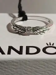 Pandora Authentic Brand New Sterling Silver Angel Wings Cz Ring 8