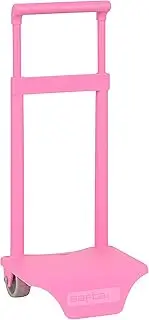Safta Trolley for School Backpacks, Foldable, Light, Resistant with extractable Grip Handle and Wheels, Light Pink, 54 cm, Luggage Cart