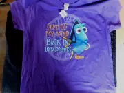 New VTG Disney Womans Top L Finding Nemo Dory Out Of My Mind Purple T Shirt