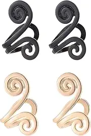 2 Pairs Zunis Acupressure SLI-mm-in Earrings,Non Pierced Ears Earrings for Acupressure,Acupressure Earrings,Earrings Ear Cuff Clip for Women Men, Gold