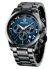 BENYAR Mens Watch Analog Quartz Movement Chronograph Stylish Casual Wristwatc...