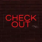 BRAND NEW "CHECK OUT" 30x12X1 INCH LED FLEX WINDOW/WALL INDOOR SIGN 30219