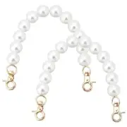 Pearl Bag Straps, 2pcs 9.6 Inch Decorative Purse Extender 9.6" Golden Clasps