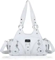 Angel Kiss Purses for Women Small Hobo Shoulder Bags Vagen Leather Multi-Pocket Tote Bag with Zipper