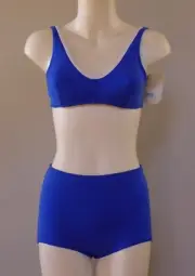 Vintage true 60s 12 M B - C bra cup swimsuit unused 2 piece blue stretch PALMERS