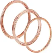 3 Roll 18/20/22 Gauge Square Copper Wires, Raw Copper Beading Wire for DIY Jewel