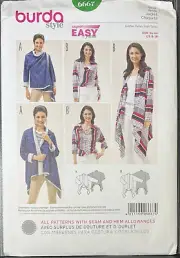 burda Style Sewing Pattern 6667 Misses Coat/Jacket Sz 8-18 Uncut Factory Fold