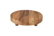 Davis & Waddell Wooden Serving Board Round Footed Serving Platter 33cm