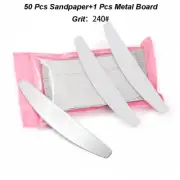 50Pcs Sandpaper and Steel Filer for Nail Manicure Pedicure Double-Sided Set Tear