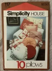 Vintage 80s Simplicity House Sewing Pattern #117 - 10 Different Pillow Styles