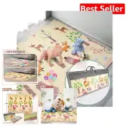 Non-Toxic Kids Foam Play Mat - Foldable, Lightweight with Woodland Design 78x70