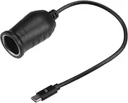 X AUTOHAUX 9V Cigarette Lighter Adapter/Interior USB Type C Male Cigarette Lighter Converter Cable for Car RV/Durable ABS Plastic 0.29m / 1 Pcs Black