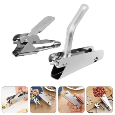 2 Pcs Melon Clip Pine Nut Crusher Nuts Cracker Tool Stainless Steel