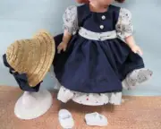 1980s VTG Ginny Vogue Dakin 8" JILL GIRL DOLL CLOTH-BLUE Dress/Hat SOCKS SHOES +