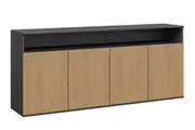 DD Chartres 4 Door Credenza Buffet with Open Cavity Storage