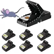 Large Mouse Traps, Rat Traps for House Indoor Outdoor,Mouse Rat Chipmunk, Easy to Set and Reusable,Safe for Family, 6 PCS(5.6×3.1 in
