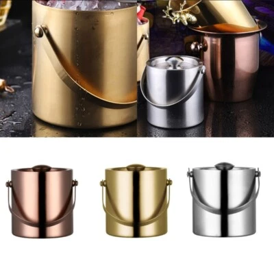 3 Liter Stainless Steel Ice Bucket KTV Bar Bucket for Beer and Wine Chilling