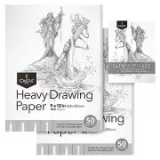 Heavy Drawing Sketchpad Paper 9 x 12in | 2-Pack | 50 Sheets Each 160gsm/98lb ...