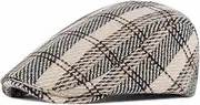 [Generic] Men's Beret Hat Autumn and Winter Plaid Duck Tongue Cap Men England Literary Retro Tweed Beret Female Warm Painter Hat