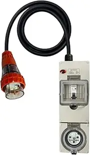 Power Adapter 3 Pin 32 Amp Single Phase to 3 Pin 20 Amp Round Single Phase Outlet RCBO Protected