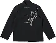 AIMALL Chinese Men's Wear Traditional Tang Suit Vertical Collar Jacket with Embroidered Design – S to 2XL Republic of China Style