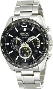 Seiko Chronograph Quartz Tachymeter Stainless Steel Men's Watch SSB303P1