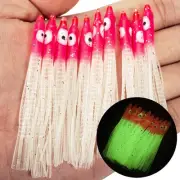 10pcs,8cm/Fishing Luminous Luya Bait Needle Shape Octopus Squid Soft Bait