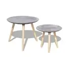 Two Piece Coffee Table Set 55 Cm And 44 Cm Concrete Grey
