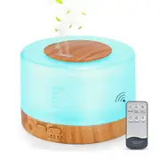 Multifunction Smart Humidifier Diffuser with LCD and Remote Control (Wood Grain)