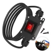 Inline Switch 20A 125V AC DPST Inline Cord Switch Waterproof IP66 with Red 110V
