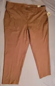 Anne Klein Plus Size Slim Leg Brown / Tan Pants Size 3X Plus Size ~ Vicuna