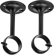Amazon Basics Curtain Rod Ceiling-Mount Bracket, Set of 2, Black, 4-Pack