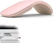 PCTC Arc Touch Mouse,Compatible with Microsoft Surface Arc Mouse Folding Mouse FHD-00001/FHD-00002/FHD-00003 Portable Foldable Mouse Silent Folding Arc Mouse for Computer Mac OS Laptop Notebook (Pink)