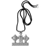 Indian Traditional Silver Tirupati Balaji Shanku Chakra Cord Chain Pendant