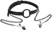 Sex Bondage Adult Game Oral Sex Ring Open Mouth Gag Nipple Clips BDSM Bondage Sex Toys For Couples for Couples on Bed Restraints Toys