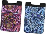 FUTUREORYY 2pcs Phone Back Wallet Slim Card Holder Pouch for Credit Cards Id Adhesive Design Fits Smartphones Convenient Stylish and Patterns